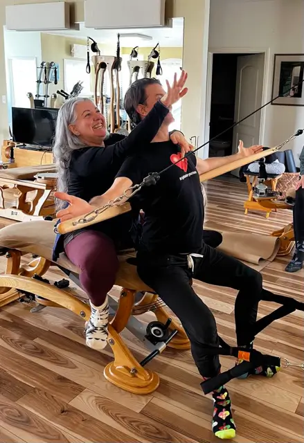 Gyrotonic Master Trainer Anne Thomasson teaching on the Gyrotonic Tower